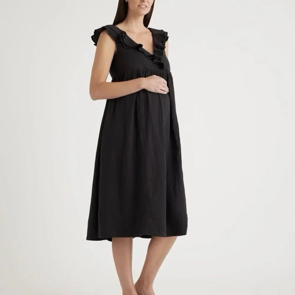long sleeve maxi dress chiffon Colette Maxi Chiffon Dress in Shalimar Lavender on Robin Egg Blue, 4